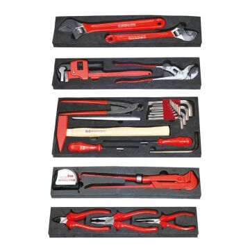 İzeltaş 5 Gözlü Metal Dolu Tesisatçı Takım Çantası (28 parça)
