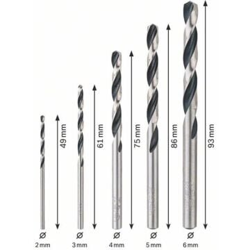 BOSCH HSS PointTeQ Metal Matkap Ucu Seti 5 Parça