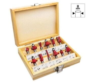 ROX WOOD 12 Parça Ahşap Freze Seti 8mm sap