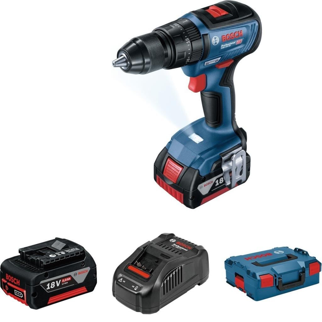 BOSCH GSB 18 V-50 Kömürsüz Motorlu Darbeli Şarjlı Matkap 18 Volt 5.0 Ah