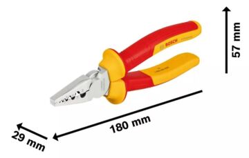 BOSCH VDE 1000 Volt İzoleli Kablo Pabucu Sıkma Pensesi 180 mm (1600A02NE6)
