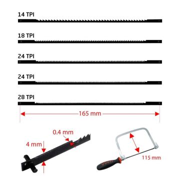 El Testeresi Rox 0353 Kauçuk Saplı MinSeti 165 mm (6 Parça)