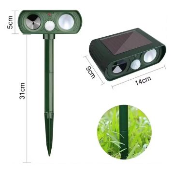 6415 Ultrasonik Güneş Enerjili Kedi Köpek Yabani Hayvan Kovucu