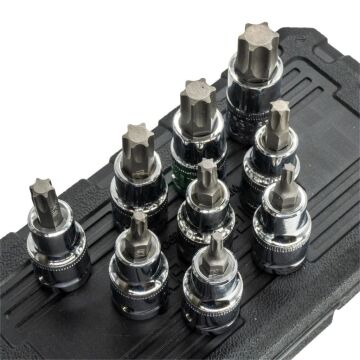 5548 1/2'' Torx Bits Uçlu Lokma Anahtar Takımı 9 Parça