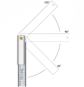 Hultafors QUATTRO25 Ayarlı Üç Açılı Çelik Gönye 250 mm 253103