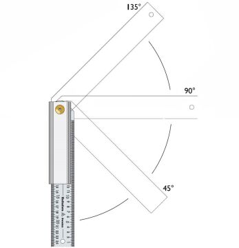 Hultafors QUATTRO25 Ayarlı Üç Açılı Çelik Gönye 250 mm 253103