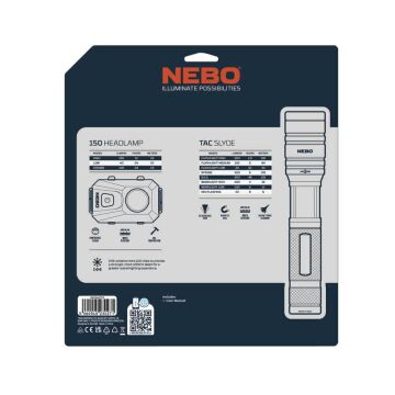 NEBO Tacslyde 300 Lümen Fener + 150 Lümen Kafa Feneri Seti (NE 6746CP3)