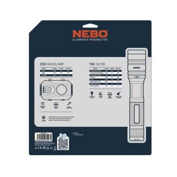 NEBO Tacslyde 300 Lümen Fener + 150 Lümen Kafa Feneri Seti (NE 6746CP3)