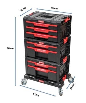 QBRICK System Pro Drawer Workshop Set 1 2.0 Çekmeceli Tekerlekli Takım Dolabı