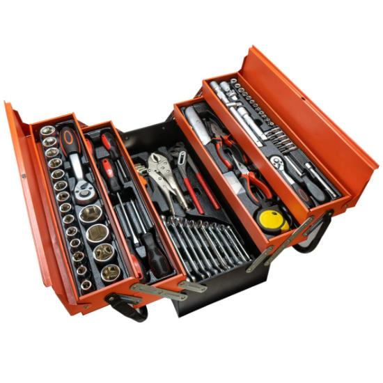 5578 Katlanır 5 Gözlü Dolu Metal Takım Çantası - 81 Parça