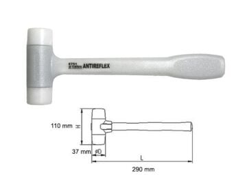 NAREX 875152 Antireflex Geri Tepmesiz Plastik Çekiç 290 mm