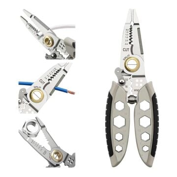 6510 Çok Amaçlı 8 Fonksiyonlu Elektrikçi Kablo Soyma Kesme Pensesi