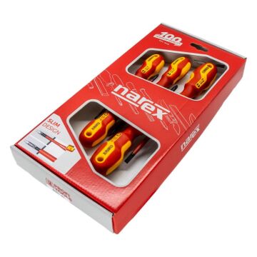Narex 855101 Slim Serisi Elektrikçi İzoleli Düz/Yıldız Tornavida Takımı 5 Parça