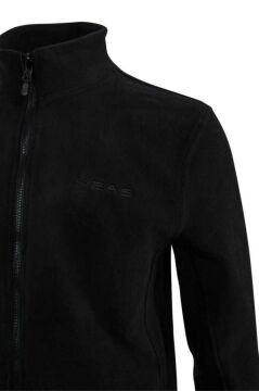 2AS SAKA Tam fermuarlı Erkek Polar Sweatshirt Siyah