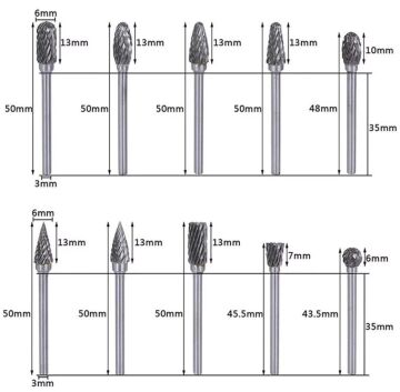 NEXON 10 Parça Elmas - Karbür Kalıpçı Freze Ucu Ahşap - Metal (3 mm Saplı)
