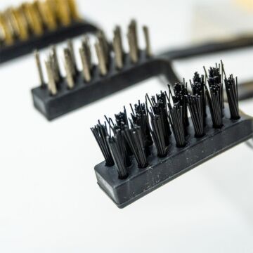 5487 Plastik Saplı Mini Tel Fırça Seti 3 Parça