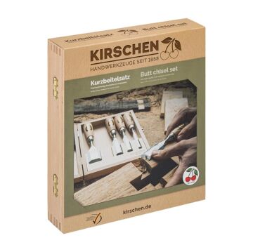 Kirschen 1157000 Ahşap Kutulu Kısa Düz Iskarpela Takımı 5 Parça