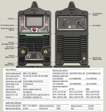 ASKAYNAK 315W AC-DC Pulse Tig - Argon Kaynak Makinası 315 Amper Su Soğutmalı