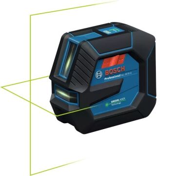 BOSCH GLL 20-22 G Akülü Yeşil Lazer Terazi Mıknatıs Aparatlı Çapraz Çizgili