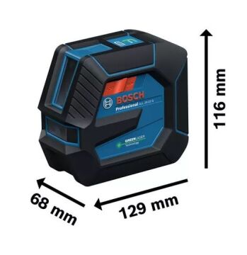 BOSCH GLL 20-22 G Akülü Yeşil Lazer Terazi Mıknatıs Aparatlı Çapraz Çizgili