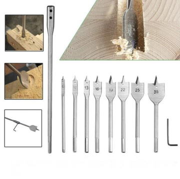 5325 Uzatmalı Ahşap Delici Kelebek Yaprak Matkap Uç Seti 10 Parça