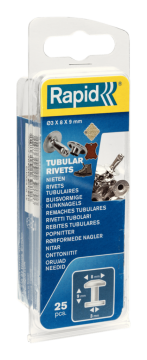 Rapid Perçin Boru Şekilli 8x3x9 mm Çap 8x3 Alüminyum (1 Pkt/25 Adet)