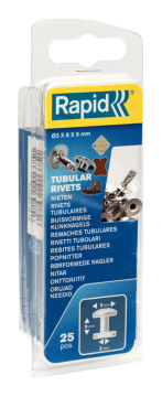 Rapid Perçin Boru Şekilli 8x3x9 mm Çap 8x3 Alüminyum (1 Pkt/25 Adet)