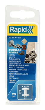 Rapid Perçin Boru Şekilli 8x3x9 mm Çap 8x3 Alüminyum (1 Pkt/25 Adet)