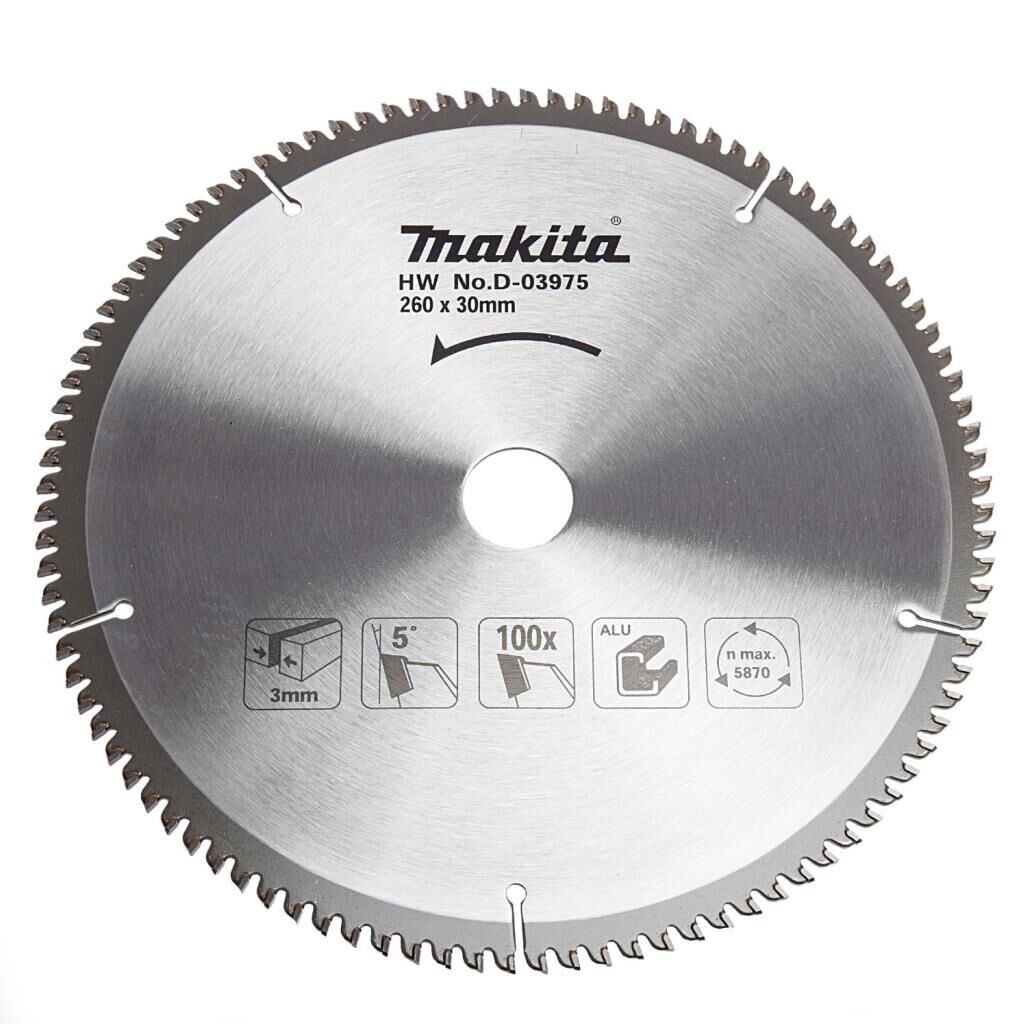 MAKİTA Aluminyum için 260x3.0x30 mm 100 Diş Elmas Daire Testere D-03975
