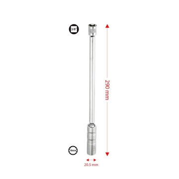 6562 Mafsallı Mıknatıslı 12 Köşe 3/8'' Uzun Buji Lokma 16 mm