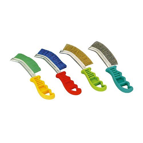 LEO Plastik Saplı El Tipi Tel Fırça Sarı Telli