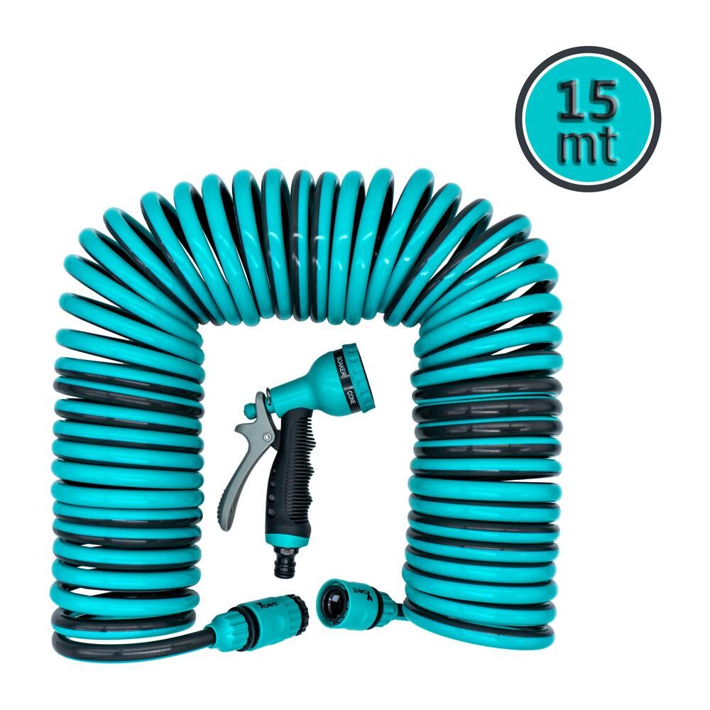 Daye DY5915S Spiral Bahçe Sulama Hortum Seti 15 mt