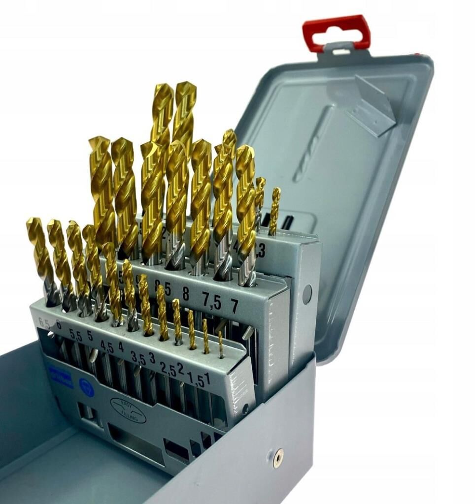 YG-1 Gold-P HSS-Co/Tin 1-10.5 mm Metal Paslanmaz Ondalıklı Matkap Ucu Seti 24 Parça
