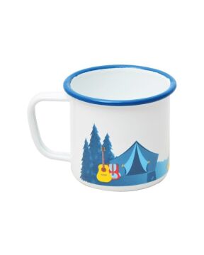 NURGAZ Campout Emaye Kupa Bardak (Beyaz-Kamp)