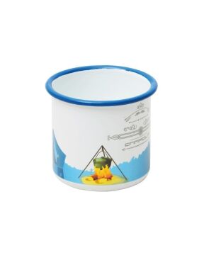 NURGAZ Campout Emaye Kupa Bardak (Beyaz-Kamp)