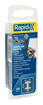 Rapid Perçin Boru Şekilli 7x3x9 mm Çap 7x3 Alüminyum (1 Pkt/25 Adet)