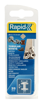 Rapid Perçin Boru Şekilli 7x3x9 mm Çap 7x3 Alüminyum (1 Pkt/25 Adet)
