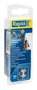 Rapid Perçin Boru Şekilli 9x3x13 mm Çap 10x3 Alüminyum (1 Pkt/25 Adet)