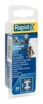 Rapid Perçin Boru Şekilli 9x3x13 mm Çap 10x3 Alüminyum (1 Pkt/25 Adet)