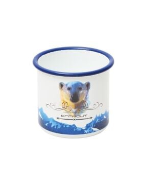 NURGAZ Campout Emaye Kupa Bardak (Beyaz-Bear)