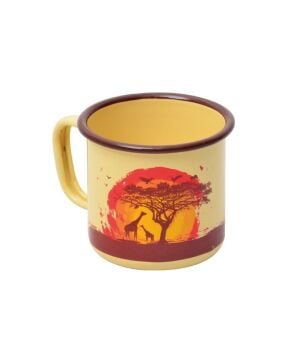 NURGAZ Campout Emaye Kupa Bardak (Krem)