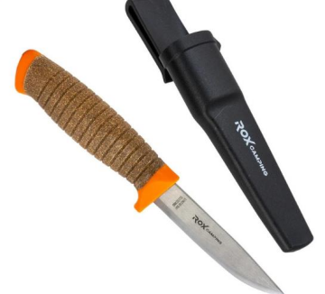 Rox Camping 0321 Bushcraft Plus Paslanmaz Çelik Kamp Bıçağı (Turuncu)
