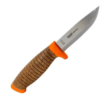 Rox Camping 0321 Bushcraft Plus Paslanmaz Çelik Kamp Bıçağı (Turuncu)