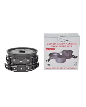 NURGAZ NG 200-TTC Kamp İçin Tencere ve Çaydanlık Seti