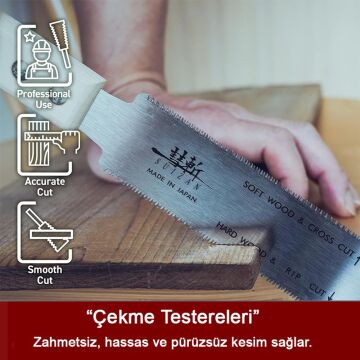 Suizan Mini Ryoba Japon Testeresi Çift Taraflı 15 cm Ahşap Saplı