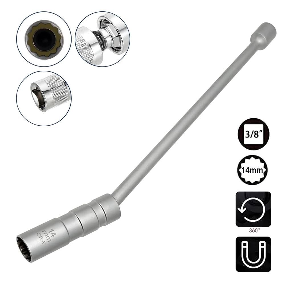 6563 Mafsallı Mıknatıslı 12 Köşe 3/8'' Uzun Buji Lokma 14 mm