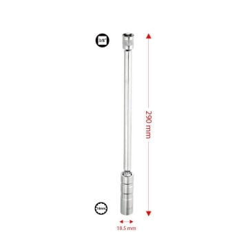6563 Mafsallı Mıknatıslı 12 Köşe 3/8'' Uzun Buji Lokma 14 mm