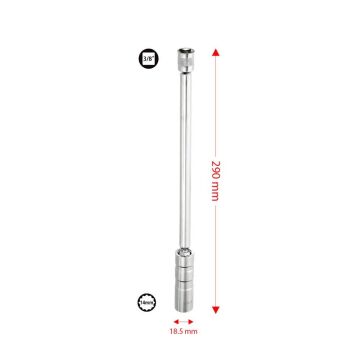 6563 Mafsallı Mıknatıslı 12 Köşe 3/8'' Uzun Buji Lokma 14 mm