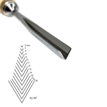 Kirschen Düz V Ağız Oyma Iskarpelası Cut41 - 14mm