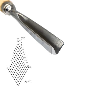 Kirschen Düz V Ağız Oyma Iskarpelası Cut41 - 16mm